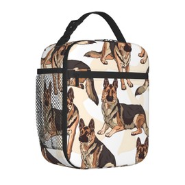 SIUKUS Insulated Lunch Box for Kids Boys Girls, Reusable Lunch Bag for School, Office, Picnic, Work, Travel, German Shepherd Theme Lunch Box