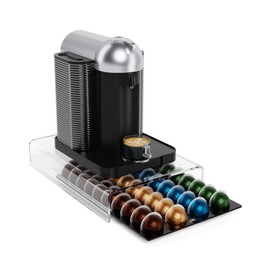 Storage Drawer for Nespresso Vertuo Coffee Pod Holder for Counter Acrylic Coffee Capsule Organizer - 40 Pods