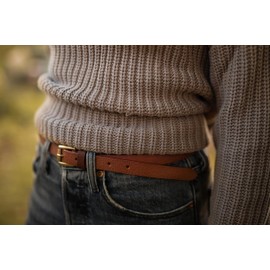 Gusti Genuine Leather Belt - Birgit Belt Leather Belt with Golden Buckle Simple Women's Brown 80 cm, brown