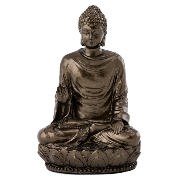 Top Collection Mini Shakyamuni Buddha Decorative Statue - Hand Painted Enlightened One Sculpture with Bronze Finish Look- 3-Inch Supreme Buddha Collectible Figurine
