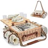 Multifunctional Wicker Picnic Basket Set for 4 with Blanket and