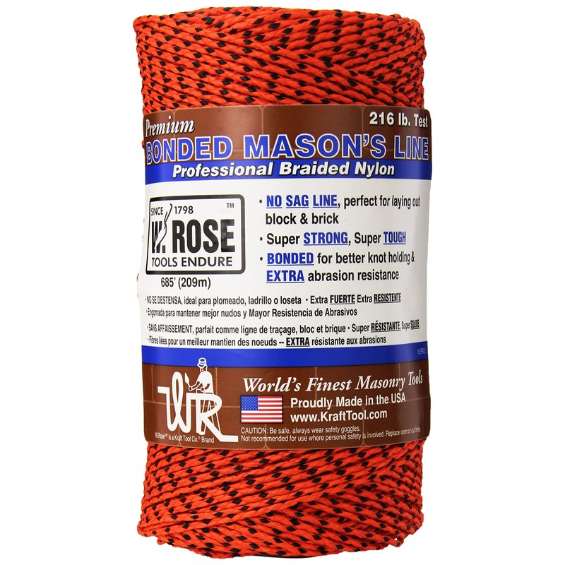 Kraft Tool RO686 Super Tough Bonded Braided Nylon Line Orange