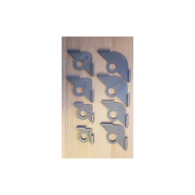 8 Piece Corner Radius Template Set for Routers, Woodworking Corner