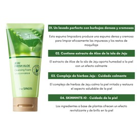 Jeju Fresh Aloe Cleansing Foam Espuma Limpiadora 150G