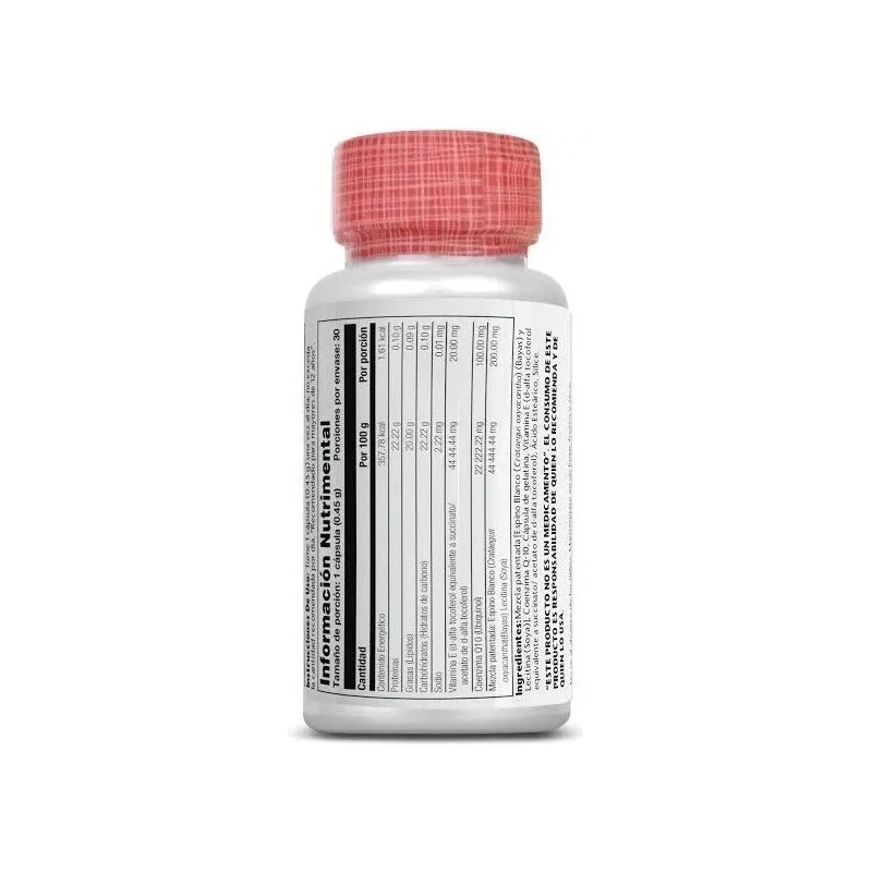 Solaray Coq-10 Ubiquinol 100mg 30 Cápsulas Sabor Sin Sabor
