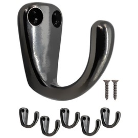 Fuxxer Classic Coat Hooks, Towel Hooks, Iron Hooks, Anthracite, Black, Set of 5