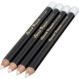 White Speed Tracer Barber Pencil 4 Pack + Sharpener, Outline Beard Before Trimming for Shaping Tools, Guides, Hair Trimmer, & Shaver, - Color: White
