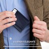 Carteras para Caballero RFID Bloquean, Tarjetero Hombre de Cuero Doble