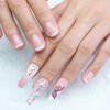 minkissy 24pcs Gradient Butterfly Press Nails Heart Design Easy Fake