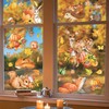 Funnlot 122PCS Autumn Window Stickers,Autumn Window Clings Double-Side with Pumpkin