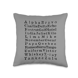 International Phonetic Alphabet Aviation and Military Code Throw Pillow
