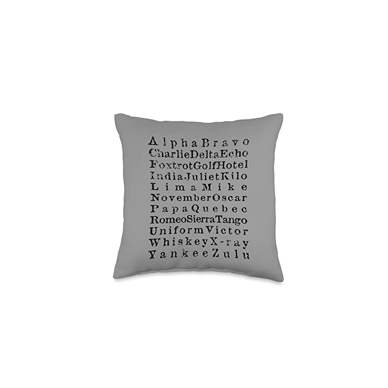 International Phonetic Alphabet Aviation and Military Code Throw Pillow