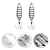 HONMEET 2Pcs Durable Flat Stripe Metal Fishing Lures with Treble