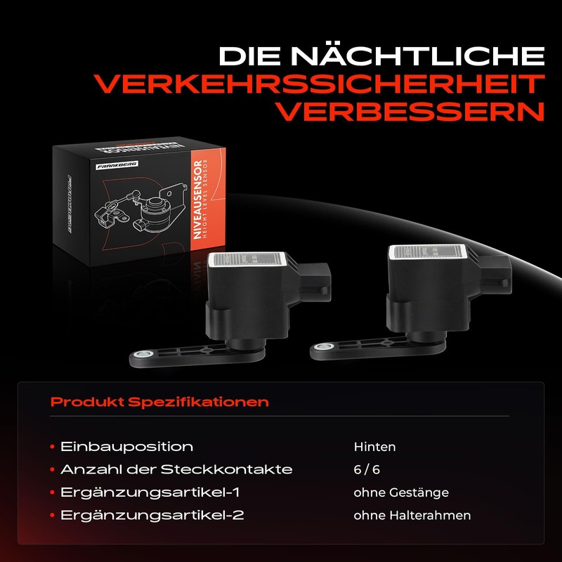 Frankberg 2 x Level Sensor Air Suspension Xenon Rear for