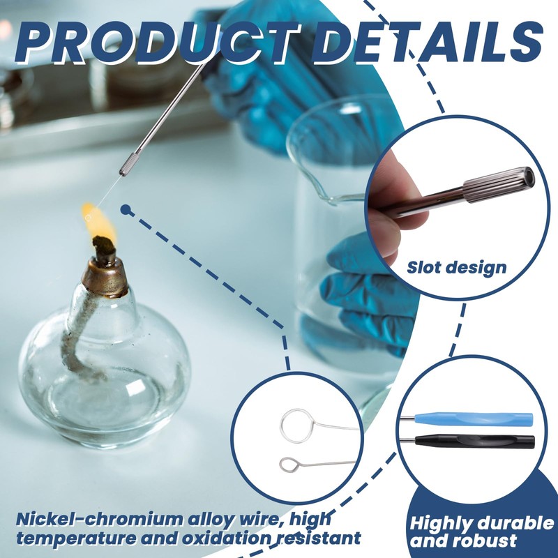 Yitexin 60 Pcs Reusable Nichrome Inoculation Loops with 2 Copper