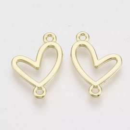 Unbranded 200pcs Alloy Links Connectors Pendants Heart Shaped Gold for DIY Charm Necklaces