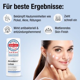 Aknederm Mattifying Face Lotion Against Pimples & Acne 2 x 30 ml - Day Lotion for Normal to Oily & Blemished Skin - Cream for Oily Skin Face Has Antibacterial & Regulates Sebum