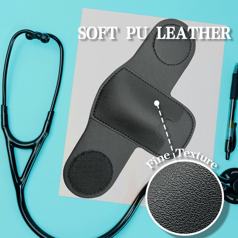 BAIWOVIS Stethoscope Holder with Clip, PU Leather Clip-on Stethoscope Hip