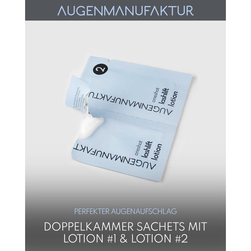 Augenmanufaktur Eyelash Lifting Lotion Double Chamber Sachets Lotion #1 and
