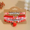 Yecomsy Strawberry Polymer Clay Stacktable Bracelets Colorful Strawberry Heishi Clay