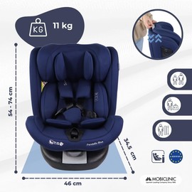 Mobiclinic®, Car seat, 360º Swivel, i-Size Regulation, Top Tether, Group 0/1/2/3, Evolutive, Max. 36 Kg, Child car Booster, Pandafix, 5-Point Harness, Adjustable, Recliner 3 Positions