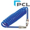 PCL 2.5MTR Polyurethane Coiled Air Hose Assembley - Blue 6.5mm