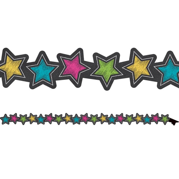 Teacher Created Resources Chalkboard Brights Stars Magnetic Border