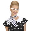 Satin Dotted Neck Sashes White withBlack Dots Accessory for Fancy