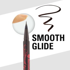 Heroine Make by KISSME Liquid Eyeliner Pen with Ultra-Fine 0.1mm Tip, Waterproof Eyeliner for Sensitive Skin, Cat Eye Liner for Long Lasting Wear, Made in Japan, Brown Black SMOOTH, 1 Count