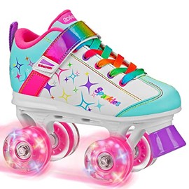 Roller Derby Sparkles Lighted Roller Skates White/Rainbow Size 5