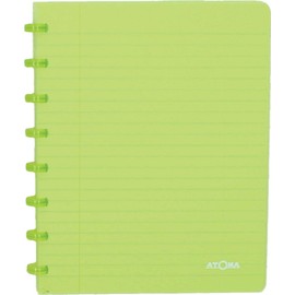 Atoma - Ringbuch Notizbuch Liniert Kariert A5 Format 72 Blätter - Hellgrüner Deckel