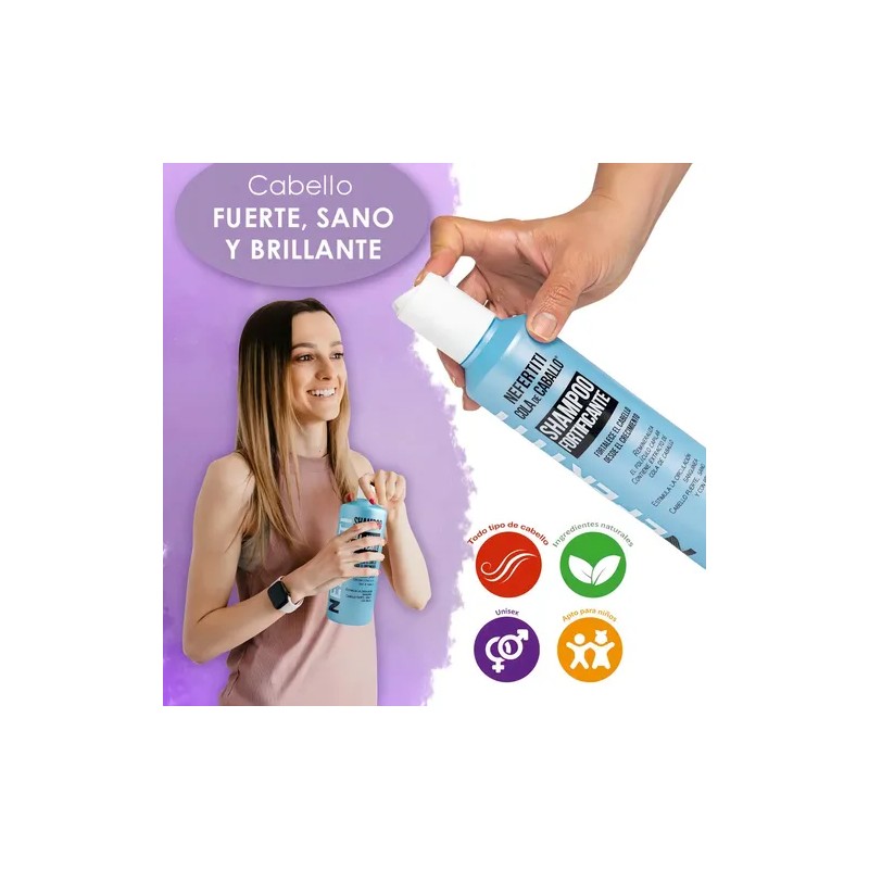 Shampoo Cola De Caballo Para Crecimiento Nefertiti De 300 Ml