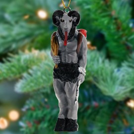 Poorbone Krampus Horror Christmas Ornaments, Krampus Christmas Tree Ornaments Decoration, Christmas Krampus Figurine, Horror Decorative Hanging Ornaments for Christmas Tree Birthday Party