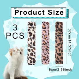 Pack of 3 Cat Toy Catnip, Soft Durable Leopard Print Toy, Self-Pleasure Relief Cat Toy Cushion, Plush Fur Valerian Cushion, for Kitten Interaction Indoors