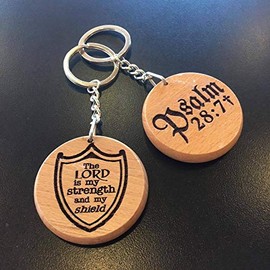 Bible Verse Keyring Keychain GiftThe Lord is My Strength and My shieldPsalm 28:7