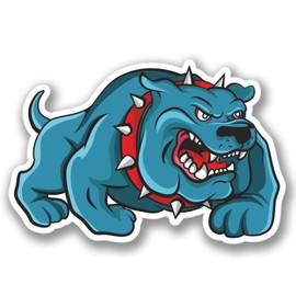 2 x Bulldog Angry Dog Sticker Quad ATV Helmet Car Bike Bike Laptop Decal #4108 (10cm Wide x 6.7cm Tall)