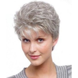 Xinkaishi Short Wigs for Women Pixie Cut Wig Daily Use wig Mommy Wig Old Lady Wig for women+wig cap