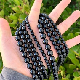 1 Strand Adabele Natural Black Tourmaline Healing Gemstone 8mm Round Loose Stone Beads (44-47pcs) for Jewelry Craft Making GE12-8