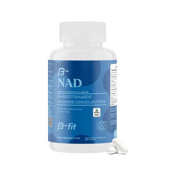 B-fit Nad Nicotinamide Adenine Dinucleotide 90 Cápsulas Sabor Sin sabor