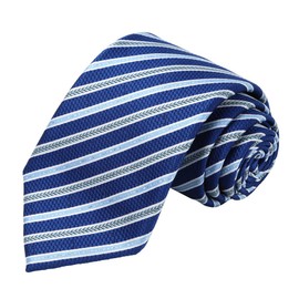 KissTies Mens Blue Tie Silver Strings Necktie Wedding Ties + Gift Box