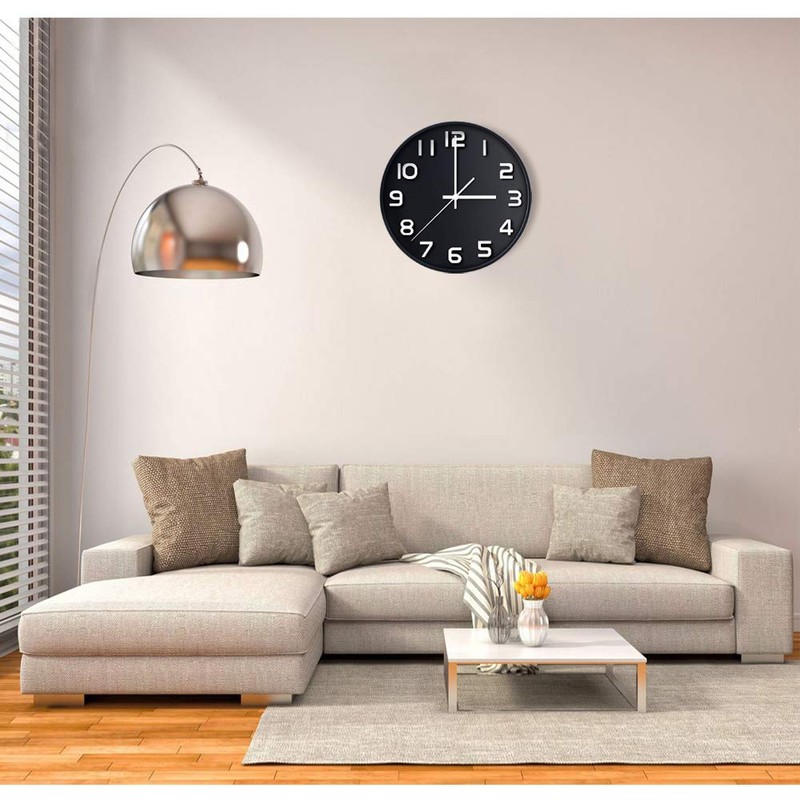 Wall Clock, Non-Ticking, Silent Quartz Decorative Clock, Easy to Read,
