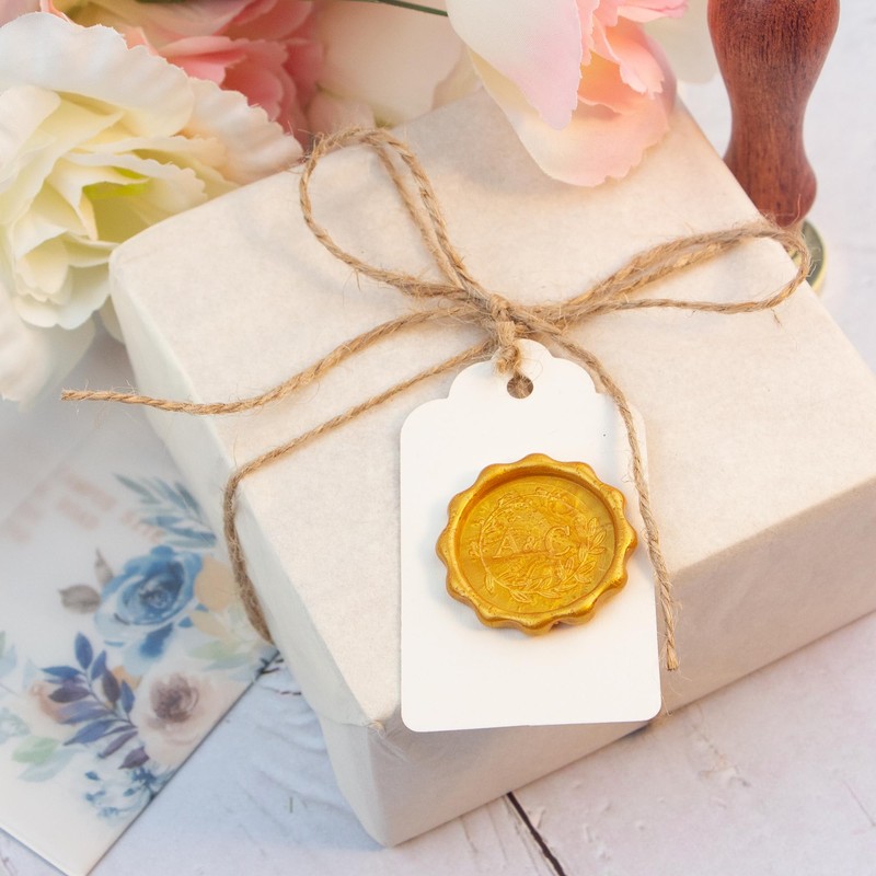 krastmon Metal Petal Shaped Wax Seal Stamp Mold with Silicone
