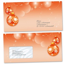 Envelopes Christmas Merry Christmas Pack of 10 Envelopes with Window DIN Long (220 x 110 mm) Paper-Media