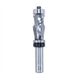 ZUQ | 3/4" Compression Flush Trim Router Bit, 1-1/2" Cutting Height, 1/2" Shank, Solid Carbide, Uncoated (Bright), Upper and Lower Ball Bearing | Z80B1A1-1302 (3/4")