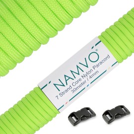 Namvo 550 Paracord Mil Spec Type III 7 Strand Parachute Cord Total Length 100 ft / 30 Metres - Fluorescent Green