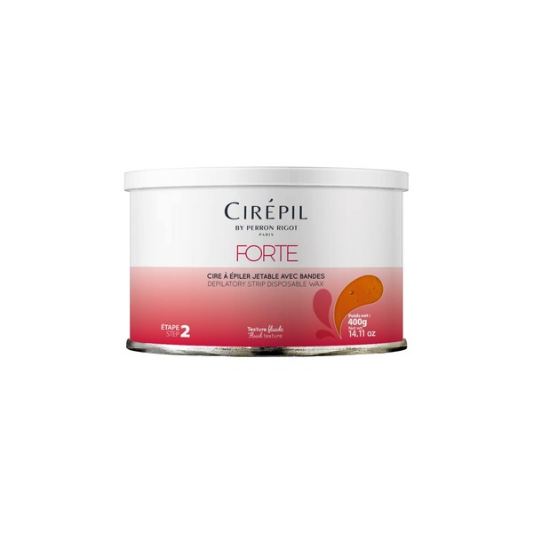 Cirepil - Forte - 400g / 14.11 oz Wax Tin - Unscented - Honey Texture - Perfect for Large Areas - Best for Short, Coarse & Stubborn Hair - Strips Needed