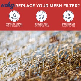 Air Filter Factory Replacement For S99010434-003, HPFA3A36 Broan Range Hood Aluminum Grease Mesh Vent Filter 15.72 X 16.88 X 0.375 Inches 2-Pack