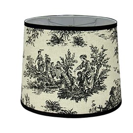 Albert Estate LTD, Black Toile Oval Lamp Shade, Hardback, Washer Fitter, 13"