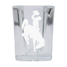 Wyoming Cowboys 2 Ounce Square Shot Glass laser etched logo Design