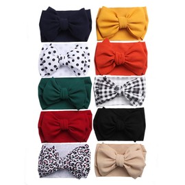 KIDOCHEESE Big Bows Baby Girl Headbands with Bows Elastics Nylon Hairbands Oversized Head Wraps Large Hair Bow Hair Accessories for Baby Girls Newborn Infant Toddlers Kids